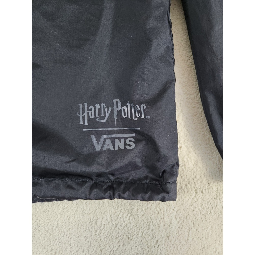 Vans Harry Potter  Deathly Hallows Coach Jacket Black Size Large Snap Button - Picture 11 of 11